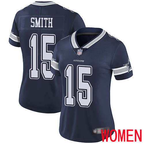 Women Dallas Cowboys Limited Navy Blue Devin Smith Home #15 Vapor Untouchable NFL Jersey